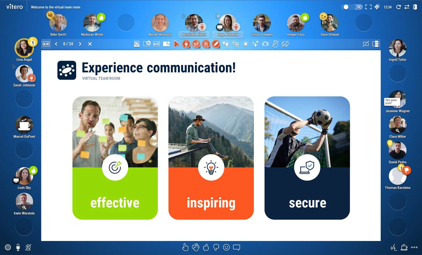 vitero inspire virtual team room